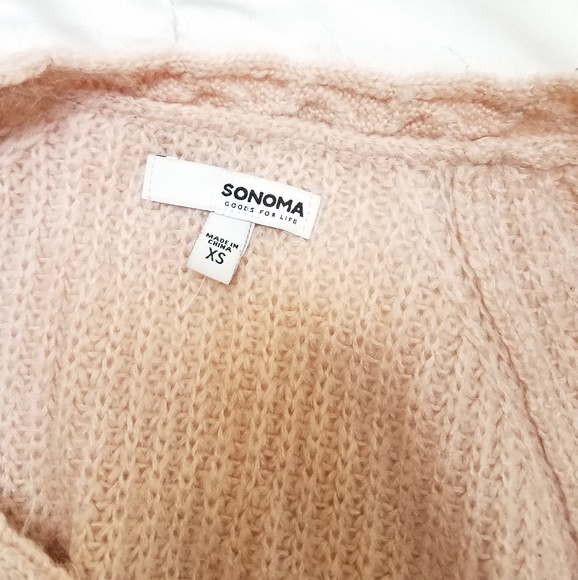 Sonoma Cotton Cable Knit Pastel Pink Sweater - Picture 3 of 3